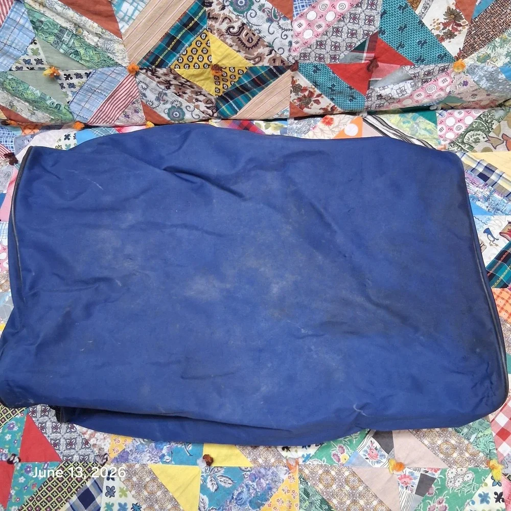 Vintage Nike Blue Yellow Swoosh Gym Duffle Bag Large 1 Pocket